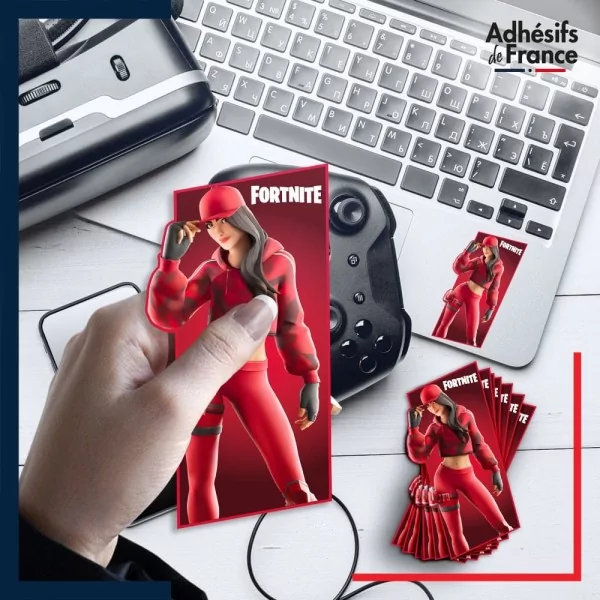 autocollant petit format Fortnite - Skin Rubis