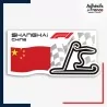 Sticker Formule 1 - Circuit F1 de Shanghai avec drapeau de Chine