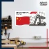 Adhésif grand format Formule 1 - Circuit F1 de Shanghai avec drapeau de Chine