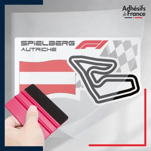 stickers sous film transfert Formule 1 - Circuit F1 de Spielberg avec drapeau d'Autriche
