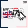 Sticker Formule 1 - Circuit F1 de Silverstone avec drapeau de Grande-Bretagne
