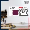 Adhésif grand format Formule 1 - Circuit F1 de Lusail avec drapeau du Qatar