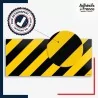 Adhésif sol antidérapant certifié indice R10 / DIN 51130 avec visuel hachures jaunes et noirs