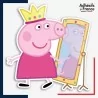 Sticker Peppa Pig - Peppa en princesse devant son miroir
