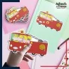 autocollant petit format Peppa Pig - Peppa dans camion pompier