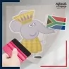 stickers sous film transfert Peppa Pig - Emilie Elephant Afrique du Sud