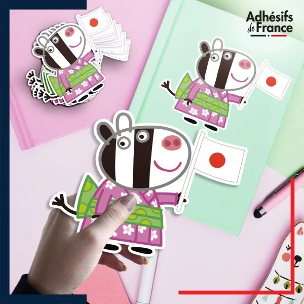 autocollant petit format Peppa Pig - Zoé Zebra Japon