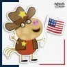 Sticker Peppa Pig - Pedro Pony Amérique