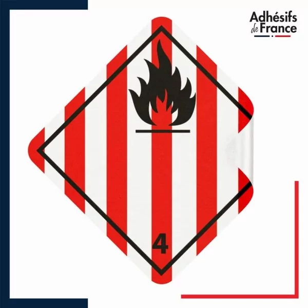 étiquette ADR Classe 4.1 solides inflammables.
