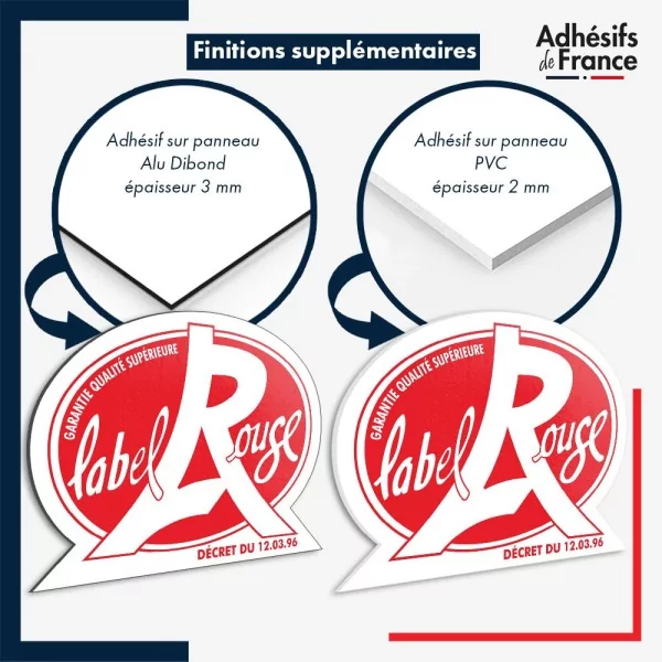 plaque pvc ou aluminium logo Label Rouge