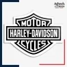 Sticker logo moto - Harley Davidson Motor Cycles (noir)