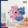 Adhésif grand format Disney - Angel et Stitch câlin