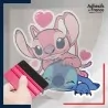 stickers sous film transfert Disney - Angel et Stitch love