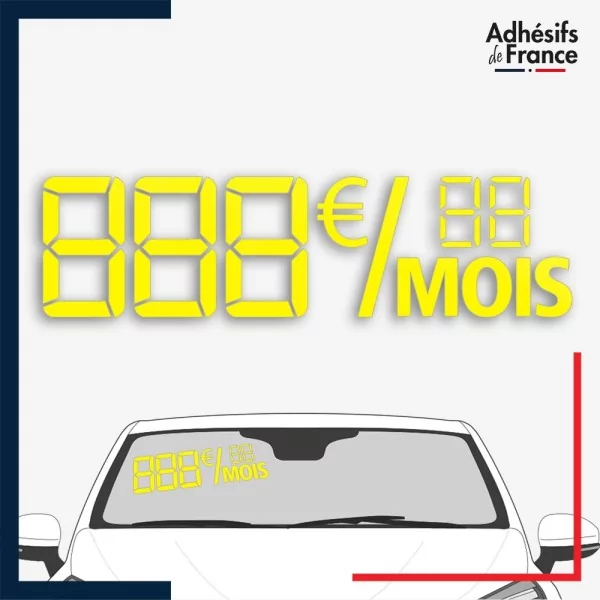 Kit de chiffres digitaux adhésifs mensualités coloris jaune