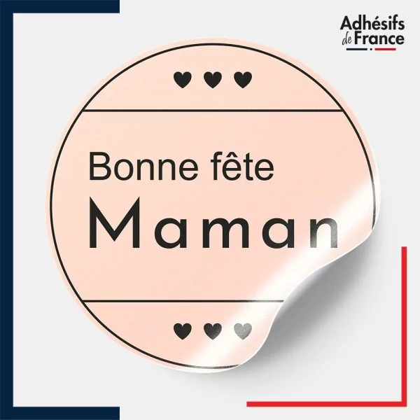 étiquette fête des mères - Motif rosé