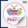 étiquette Pâques - Motif œufs peints