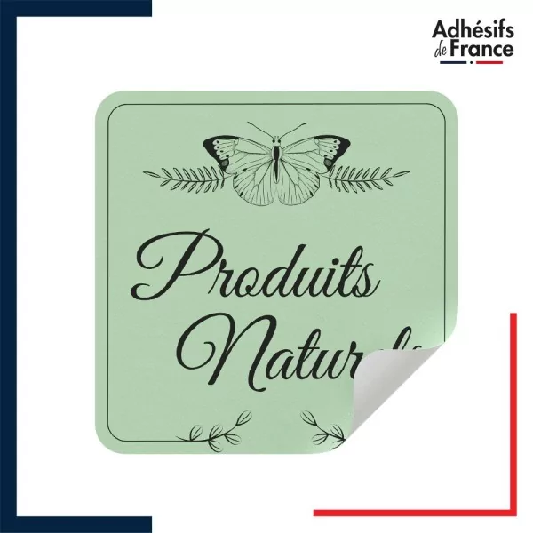 étiquette origine - Produits naturels - Motif papillons