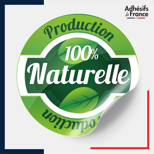 étiquette origine - Production 100% naturelle - Motif feuille