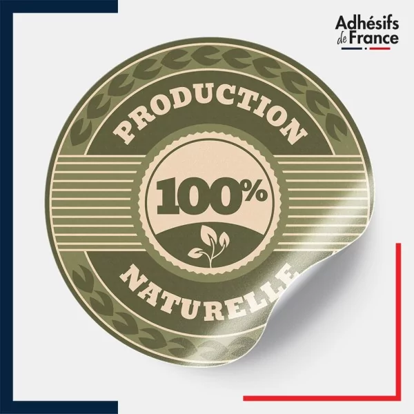 étiquette origine - Production 100% naturelle - Motif épi de blé
