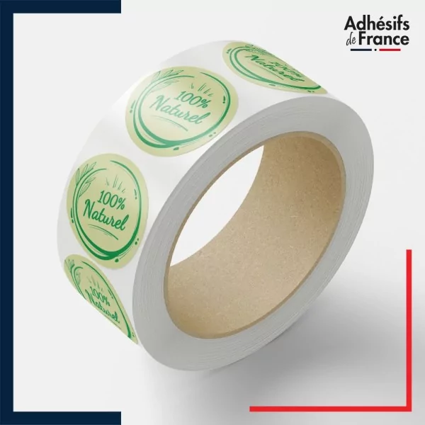 Rouleau d'étiquettes origine - 100% naturel - Motif brindille