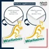 sticker sur plaque aluminium dibond ou panneau PVC logo rugby - Australie - Wallabies