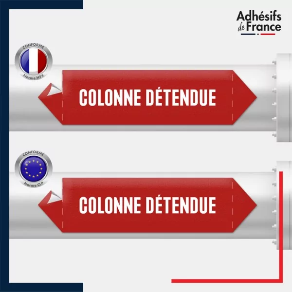 Vinyle adhésif de Tuyauterie norme NFX ou CLP - Colonne détendue