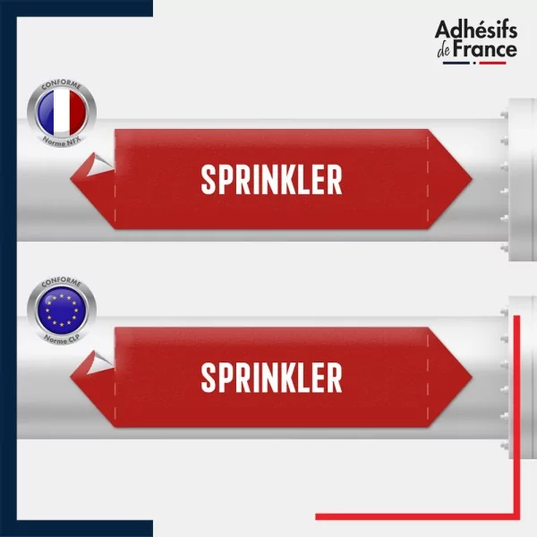 Vinyle adhésif de Tuyauterie norme NFX ou CLP - Sprinkler