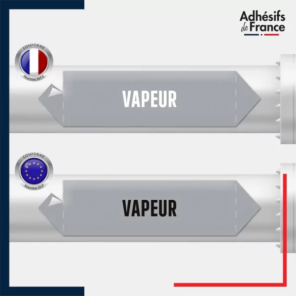 Vinyle adhésif de Tuyauterie norme NFX ou CLP - Vapeur