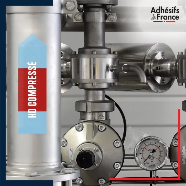 Marqueur tuyauterie norme française NFX air - adhésif laminé colle forte - HD compressé