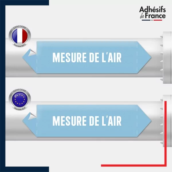 Vinyle adhésif de Tuyauterie norme NFX ou CLP - Mesure de l'air