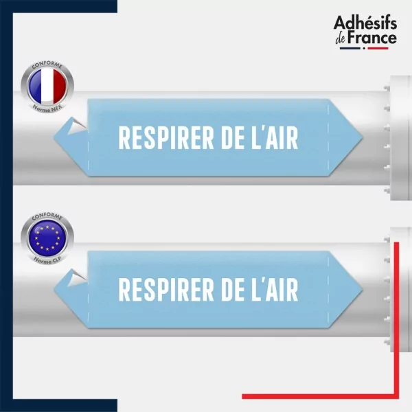 Vinyle adhésif de Tuyauterie norme NFX ou CLP - Respirer de l'air