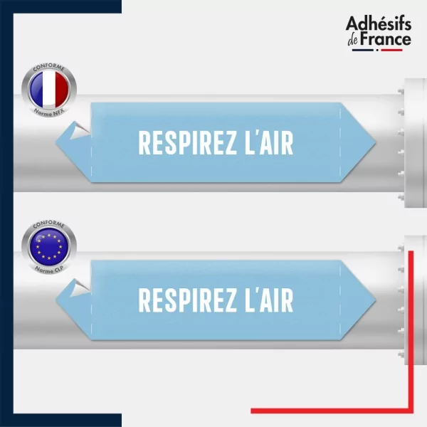 Vinyle adhésif de Tuyauterie norme NFX ou CLP - Respirez l'air