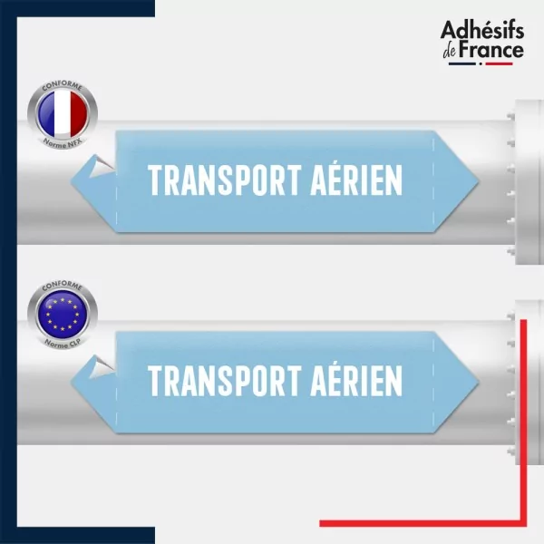 Vinyle adhésif de Tuyauterie norme NFX ou CLP - Transport aérien