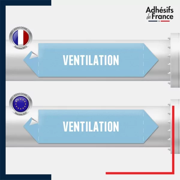 Vinyle adhésif de Tuyauterie norme NFX ou CLP - Ventilation