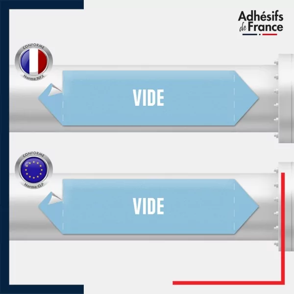 Vinyle adhésif de Tuyauterie norme NFX ou CLP - Vide