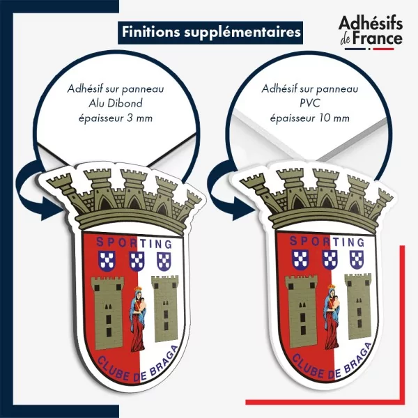 sticker sur plaque aluminium dibond ou panneau PVC logo football - Club Sporting Club Braga