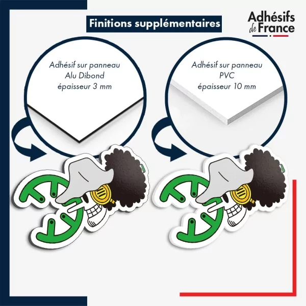 sticker sur plaque aluminium dibond ou panneau PVC One Piece - Jolly Roger de Usopp