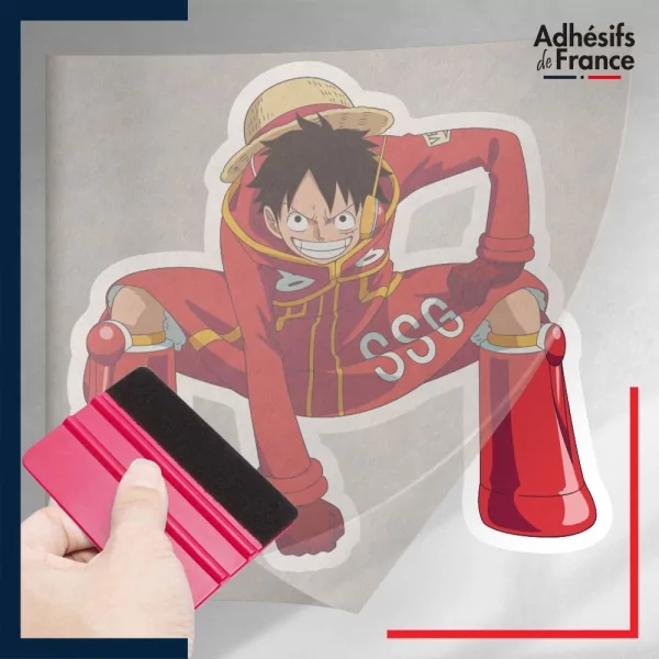 stickers sous film transfert One Piece - Luffy tenue SSG