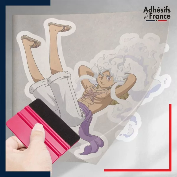 stickers sous film transfert One Piece - Luffy Gear 5 détente