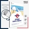 Panneau aluminium Plage sans tabac – panneau conforme au décret 2025-582, lutte contre le tabagisme.