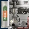 Marqueur tuyauterie norme française NFX eau - adhésif laminé colle forte - Eau chaude à 60°C