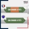 Vinyle adhésif de Tuyauterie norme NFX ou CLP - Eau chaude à 70°C