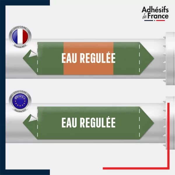 Vinyle adhésif de Tuyauterie norme NFX ou CLP - Eau régulée