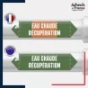Vinyle adhésif de Tuyauterie norme NFX ou CLP - Eau chaude récupération