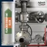 Marqueur tuyauterie norme française NFX eau - adhésif laminé colle forte - Eau - Plancher chauffant aller