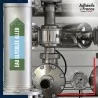 Marqueur tuyauterie norme française NFX eau - adhésif laminé colle forte - Eau glycolée aller