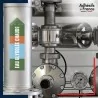 Marqueur tuyauterie norme française NFX eau - adhésif laminé colle forte - Eau glycolée chaude
