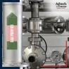 Marqueur tuyauterie norme française NFX eau - adhésif laminé colle forte - Eau purifiée