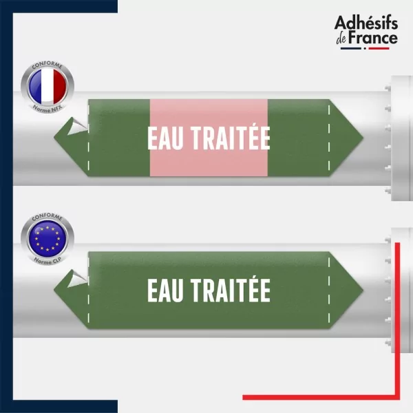 Vinyle adhésif de Tuyauterie norme NFX ou CLP - Eau traitée