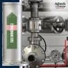 Marqueur tuyauterie norme française NFX eau - adhésif laminé colle forte - Eau minérale